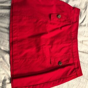 Women's red mini skirt